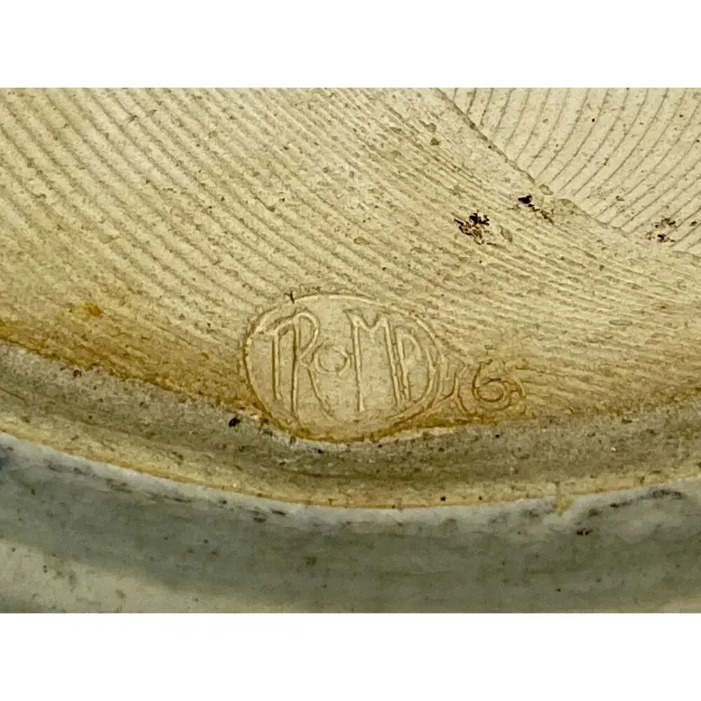 Spatterware Pottery Dish Signed Tromp